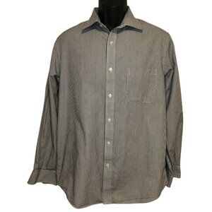 Croft & Barrow Men’s Size 16 34/35 Black & White Check Button Up Shirt Easy Care